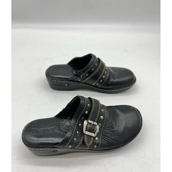 Born Clogs Comfort Shoes Womens 9M Leather Studded Slip-On Clogs Buckle Y2K - Picture 7 of 8